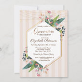 Kerstverlichting Bloemgestreepte Quinceañera  Kaart (Voorkant)