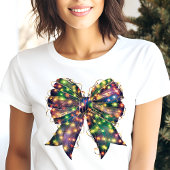 Kerstverlichting Bow Retro Vakantie Tri-Blend Shirt