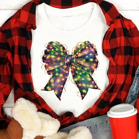 Kerstverlichting Bow Retro Vakantie Tri-Blend Shirt
