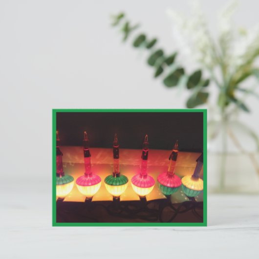kerstverlichting briefkaart (Staand voorkant)