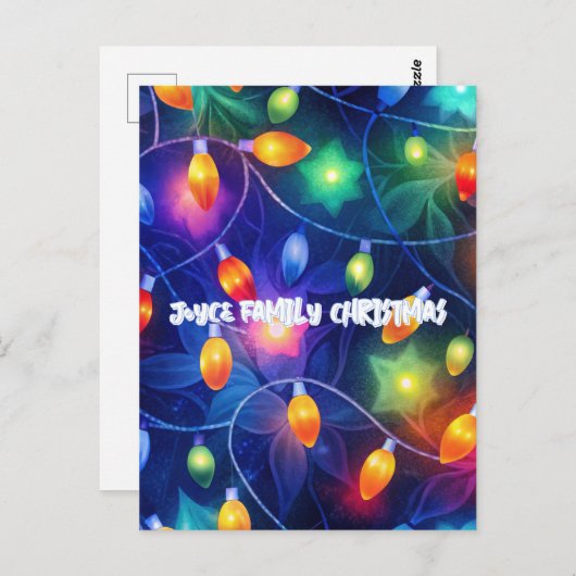 Kerstverlichting Bright Holiday grillige vrolijkhe Briefkaart (Voorkant / Achterkant)