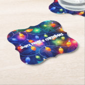 Kerstverlichting Bright Holiday grillige vrolijkhe Kartonnen Onderzetters (Gekanteld)