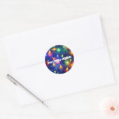 Kerstverlichting Bright Holiday grillige vrolijkhe Ronde Sticker (Envelop)