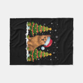 Kerstverlichting Brussel Griffon Hond Kerstman Hoe Fleece Deken (Voorkant (Horizontaal))