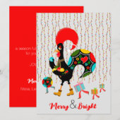 Kerstverlichting, bubbels, cadeaus en Rooster (Voorkant / Achterkant)