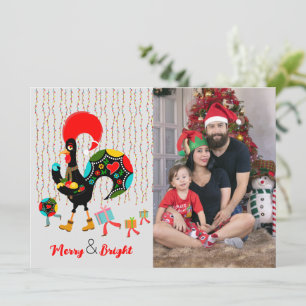 Kerstverlichting, bubbels, cadeaus en Rooster