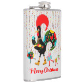 Kerstverlichting, bubbels, cadeaus en Rooster Heupfles (Rechts)