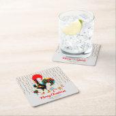 Kerstverlichting, bubbels, cadeaus en Rooster Kartonnen Onderzetters (Insitu)