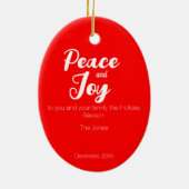 Kerstverlichting, bubbels, cadeaus en Rooster Keramisch Ornament (Achterkant)