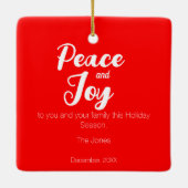 Kerstverlichting, bubbels, cadeaus en Rooster Keramisch Ornament (Achterkant)