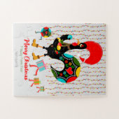 Kerstverlichting, bubbels, cadeaus en Rooster Legpuzzel (Horizontaal)