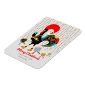 Kerstverlichting, bubbels, cadeaus en Rooster Magneet (Linkerzijde)