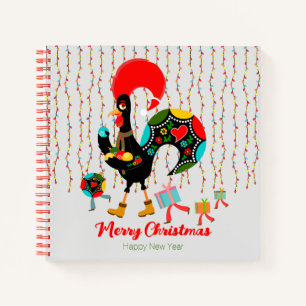 Kerstverlichting, bubbels, cadeaus en Rooster Notitieboek