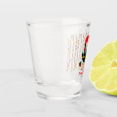 Kerstverlichting, bubbels, cadeaus en Rooster Shot Glas (Links)