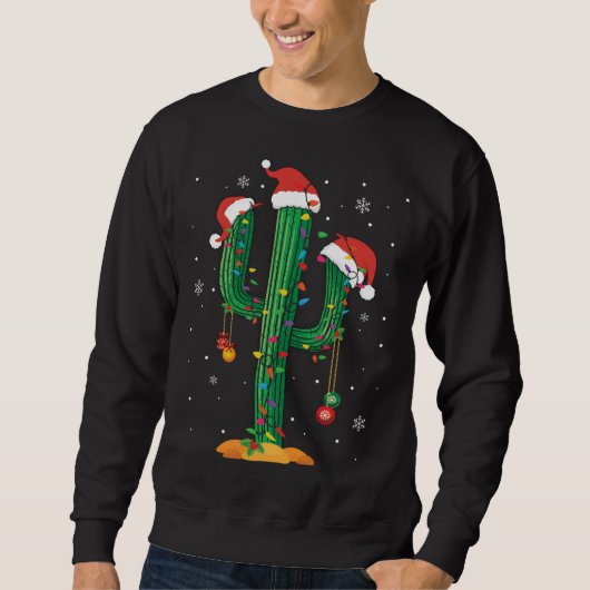 Kerstverlichting Cactus Lover Grappige Kerstmis Py Trui (Voorkant)