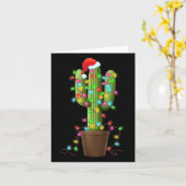Kerstverlichting Cactus Lover Leuke kerstcadeaus v Kaart (Gele Bloem)