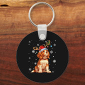 Kerstverlichting Cavalier King Charles Spaniel Ker Sleutelhanger (Voorkant)