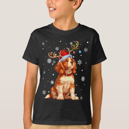 Kerstverlichting Cavalier King Charles Spaniel Ker T-shirt (Voorkant)