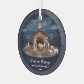 kerstverlichting Christelijk Glas Ornament (Voorkant links)