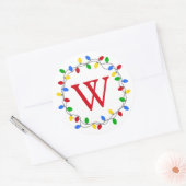 kerstverlichting | Cirkelkrans gepersonaliseerd Ronde Sticker (Envelop)