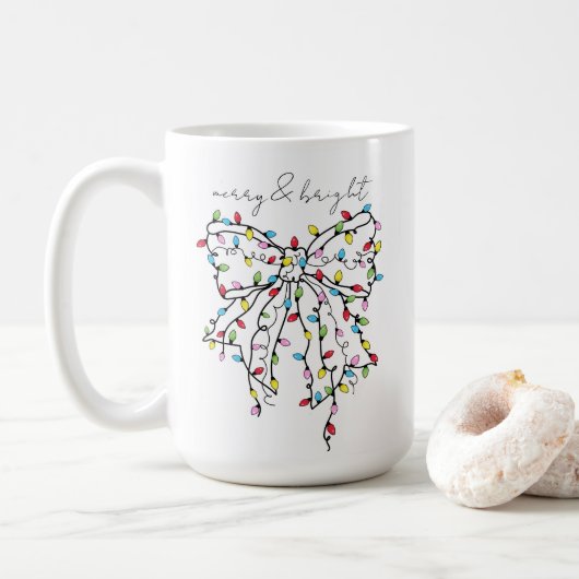 Kerstverlichting Coquette Bow Koffiemok (Met donut)