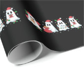Kerstverlichting Cute Ghost Kerstmis Boo  Cadeaupapier (Rol Hoek)