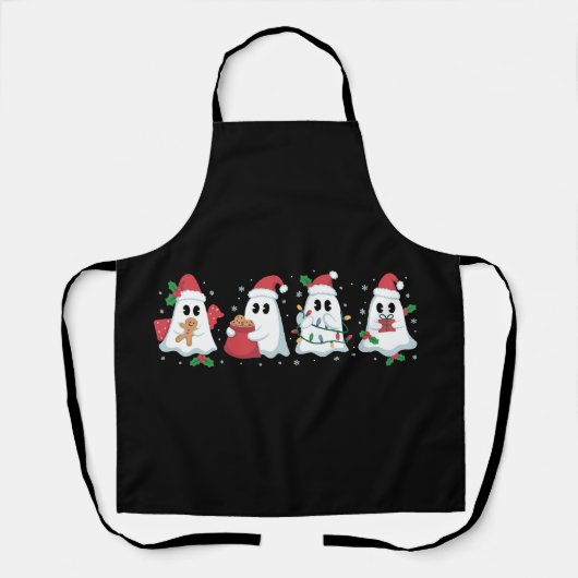 Kerstverlichting Cute Ghost Kerstmis Boo  Schort (Voorkant)
