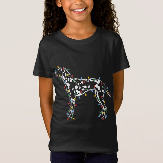 Kerstverlichting Dalmatische Hondenliefhebber leli T-shirt (Voorkant)