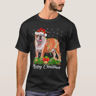 Kerstverlichting Decor Santa Hat Engels Bulldog Ch T-shirt