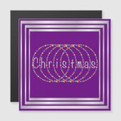 Kerstverlichting Design op Paarse met Zilver (Voorkant / Achterkant)