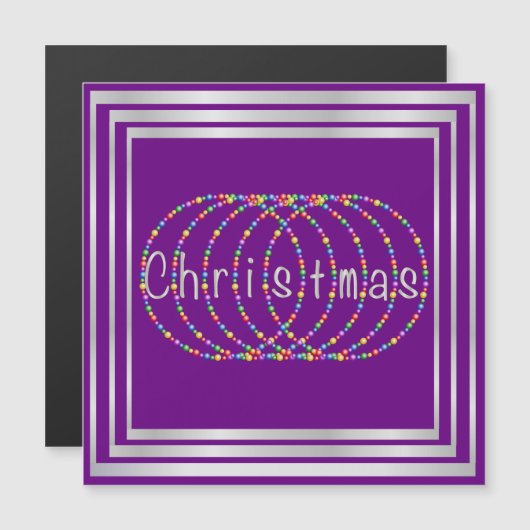 Kerstverlichting Design op Paarse met Zilver (Voorkant / Achterkant)