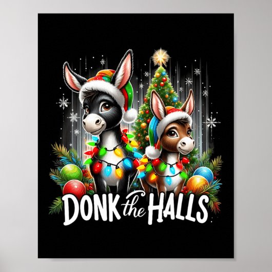 Kerstverlichting Donk De Zalen Kerst Ezels Poster (Voorkant)