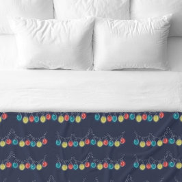 Kerstverlichting Donkerblauw Fleece Deken