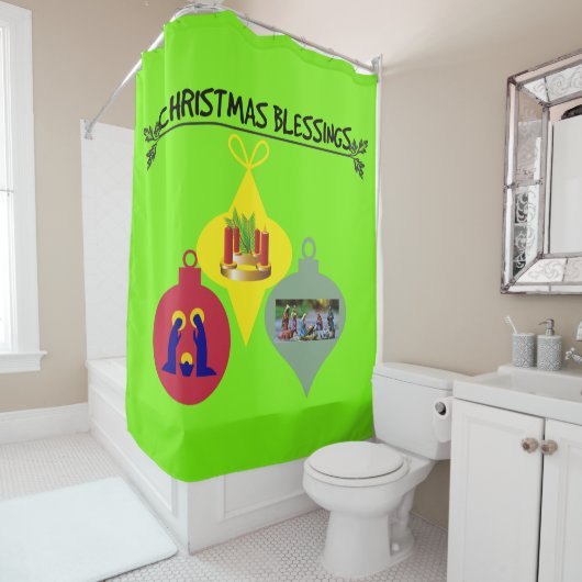 kerstverlichting douchegordijn (In situ)