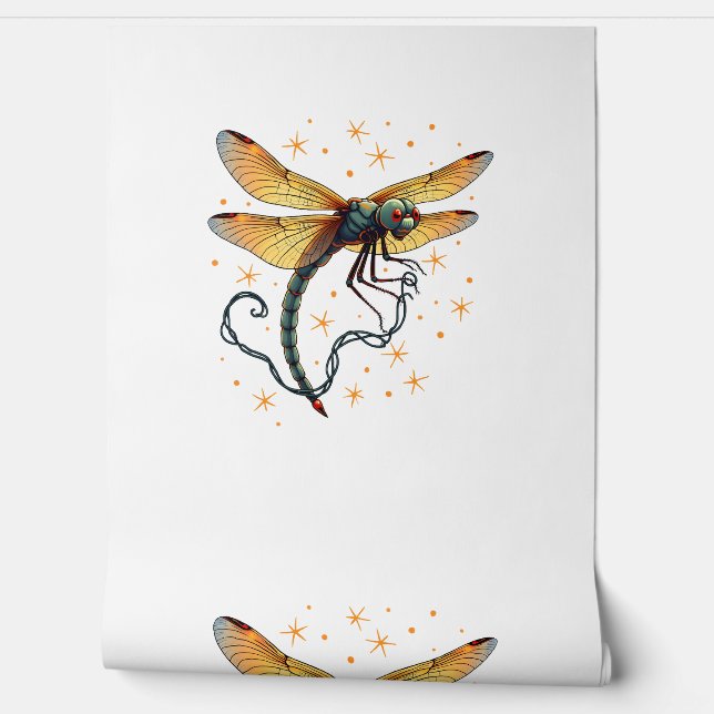 Kerstverlichting Dragonfly Behang (Afrollen)