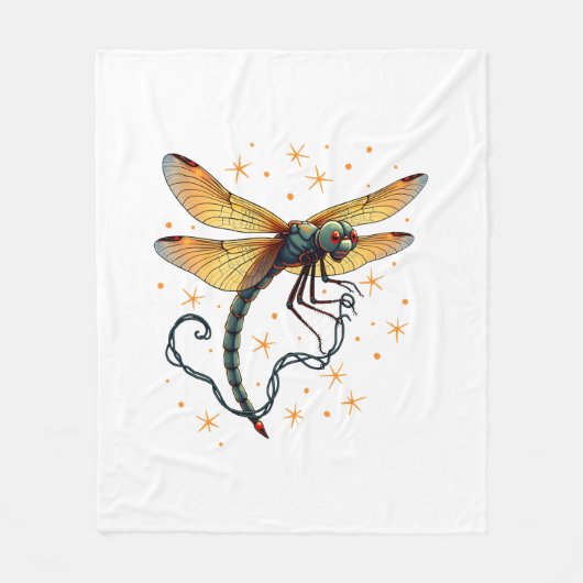 Kerstverlichting Dragonfly Fleece Deken (Voorkant)