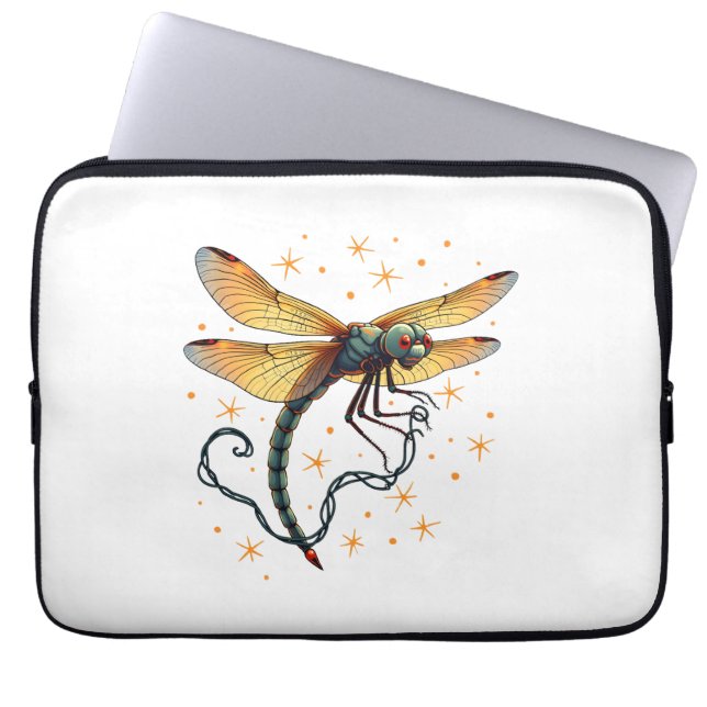 Kerstverlichting Dragonfly Laptop Sleeve (Voorkant)