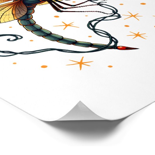 Kerstverlichting Dragonfly Poster (Hoek)