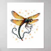Kerstverlichting Dragonfly Poster (Voorkant)