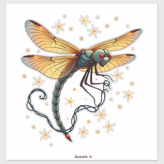 Kerstverlichting Dragonfly Sticker (Vel)