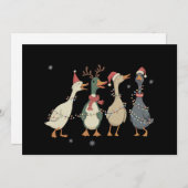 Kerstverlichting Ducks Funny Animals Boerderij Lov Feestdagenkaart (Voorkant / Achterkant)