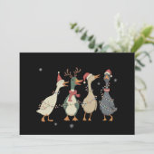 Kerstverlichting Ducks Funny Animals Boerderij Lov Feestdagenkaart (Staand voorkant)