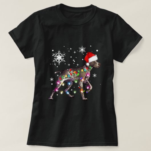 Kerstverlichting Duitse Kortharige Pointer Dog 2 T-shirt (Design voorkant)