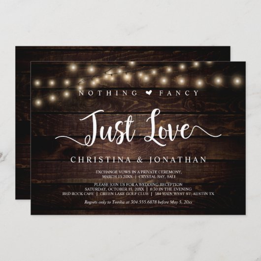 Kerstverlichting, Elopement, Niets fancy, gewoon L Kaart (Voorkant / Achterkant)