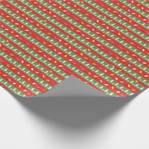Kerstverlichting en bomen cadeaupapier