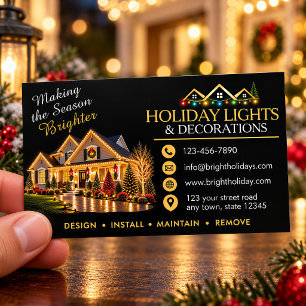 Kerstverlichting en decoratie-installatie visitekaartje
