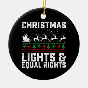 Kerstverlichting en Feministe voor Gelijke Rechten Keramisch Ornament