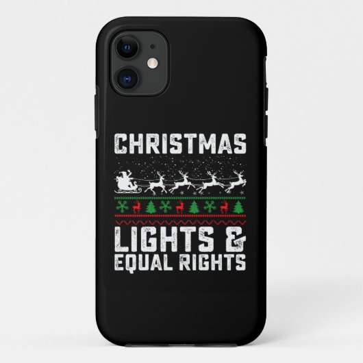 Kerstverlichting en gelijke rechten feminist Case-Mate iPhone case (Achterkant)