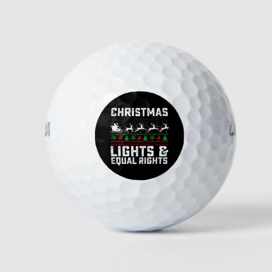 Kerstverlichting en gelijke rechten feminist golfballen (Voorkant)