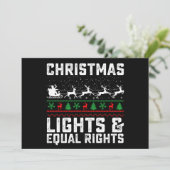Kerstverlichting en gelijke rechten feminist kaart (Staand voorkant)